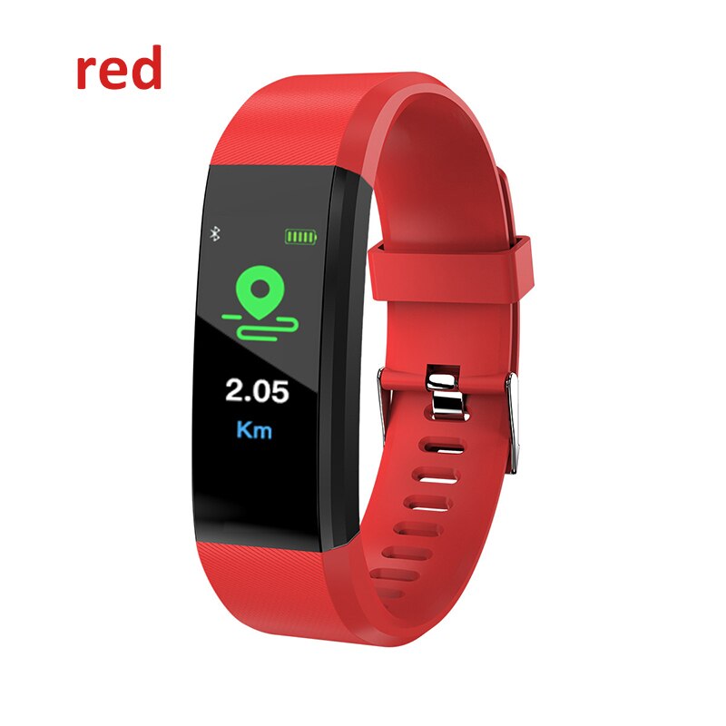 Smart Armband Fitness Tracker Heart Rate Monitor Smart Armband Uhr Männer Frauen Sport Uhr Blutdruck Monitor Band: Rot