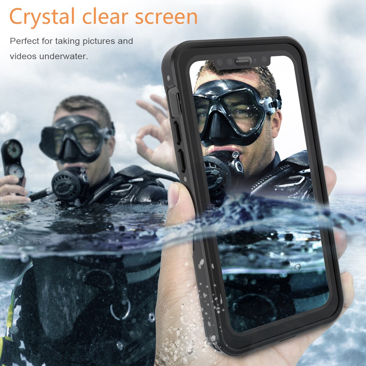 Funda de teléfono de buceo para iPhone 11 Pro Max a prueba de golpes a prueba de polvo de cuerpo completo IP68 funda impermeable para iPhone 11 pro X XS MAX XR 11Pro carcasa de teléfono a prueba de agua