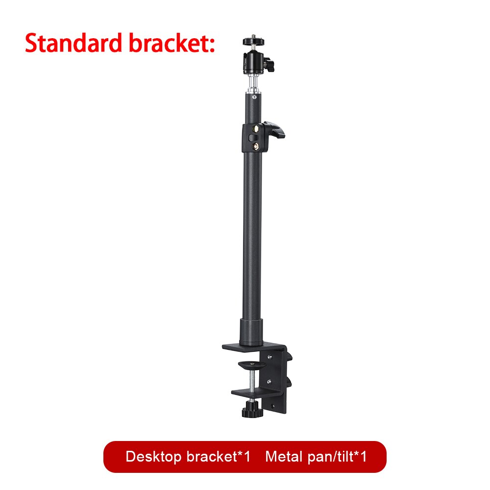 Desktop C-clamp Light Stand with 360 Rotatable Ball Head 1/4 inch Screw, Adjustable Aluminum Holder for Ring Light Camera Video: Beige