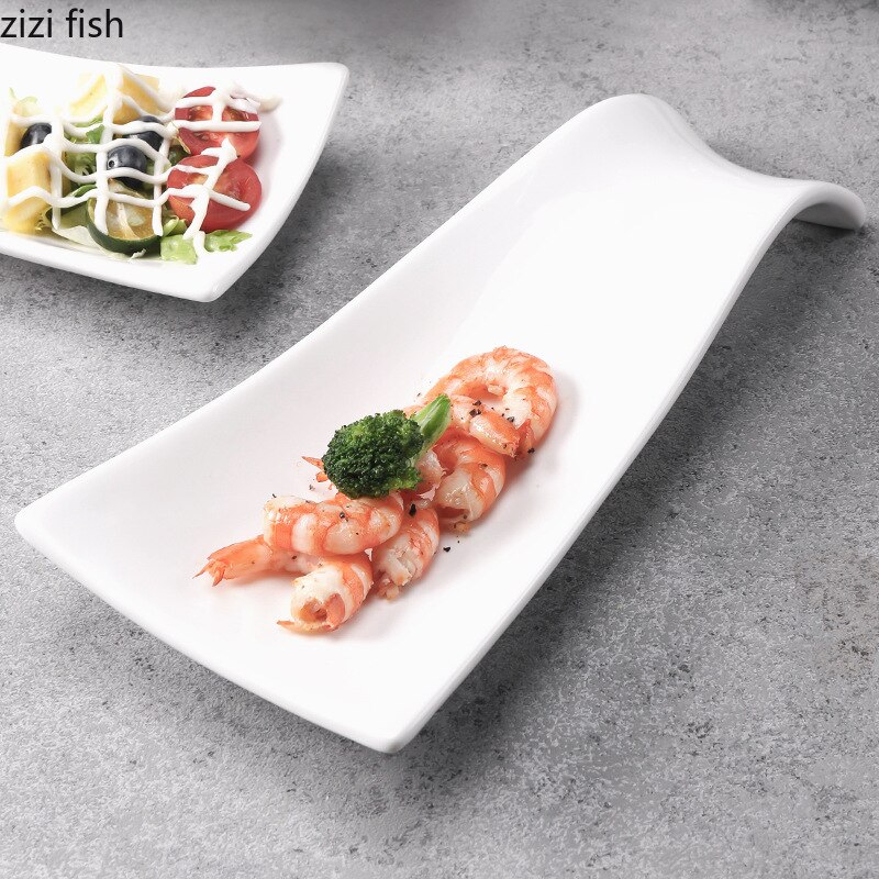Ceramic Sashimi Sushi Plates Snacks Desserts Tray Display Dish Restaurant Irregular Shape Tableware Steak Dish Vegetable Plates