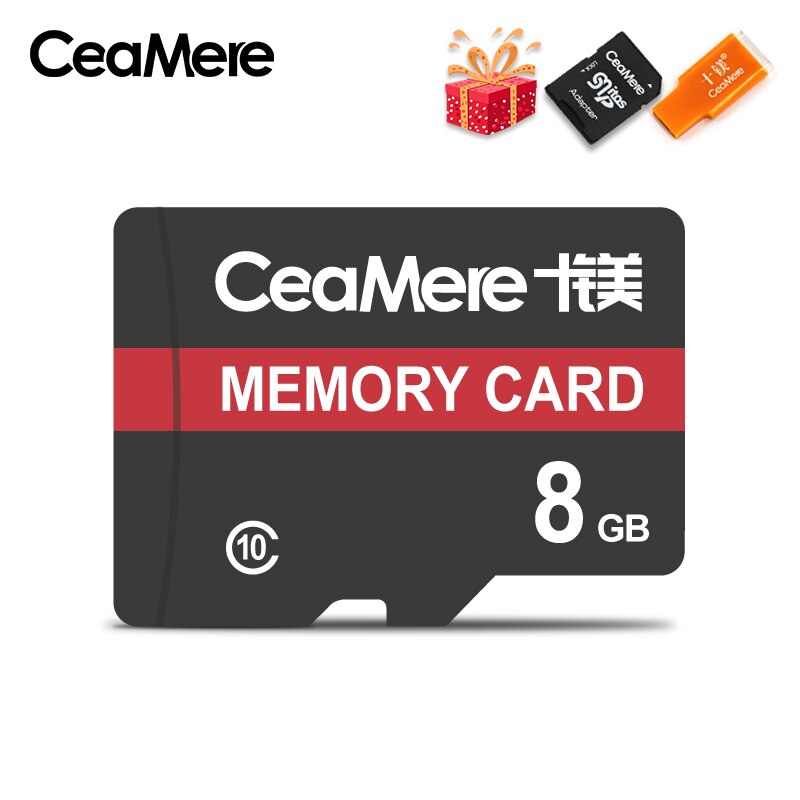 CeaMere Micro SD Card Class10 UHS-1 8GB Class 6 16GB/32GB U1 64GB/128GB/256GB U3 Memory Card Flash Memory Microsd for Smartphone: 8GB with gift