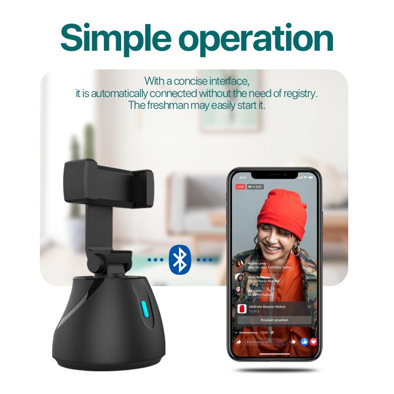 Camera 360 Smartphone Auto Tracking Smart Schieten Telefoon Houder Selfie Stok 360 Rotatie Vlog Schieten Mount Houder