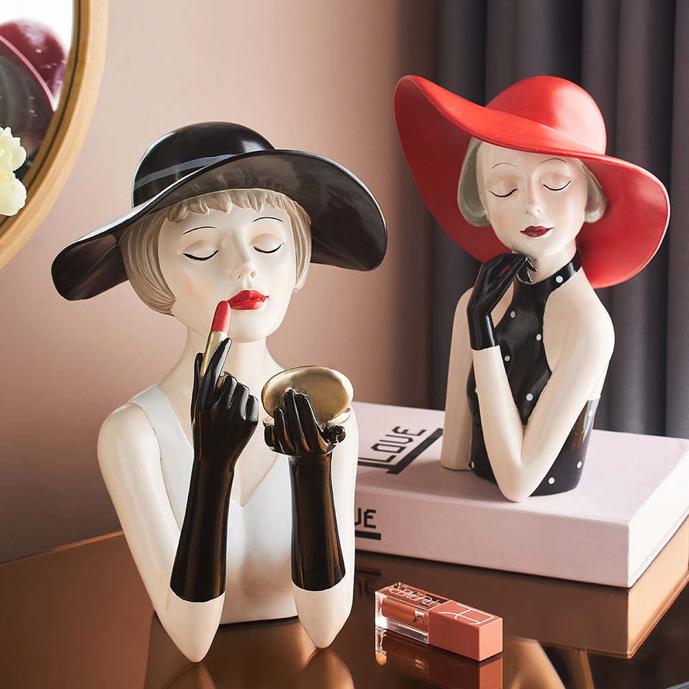 Sculpture de femme en résine d'art moderne, Statue de personnage, décor de salon, accessoires de décoration pour la maison