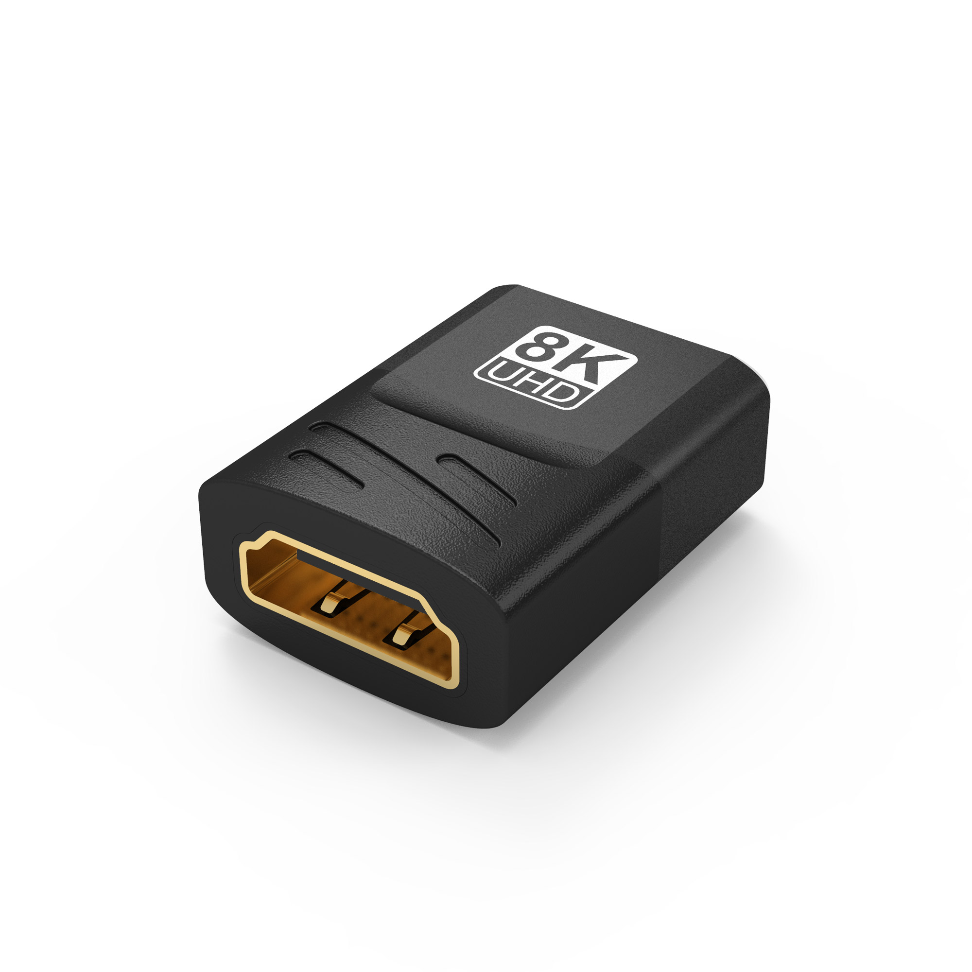 HDMI-koppeling 8K, HDMI 2.1 vrouw-vrouw connector HDMI-verlengadapter, ondersteuning 8K bij 60 Hz / 4K bij 120 Hz 120UHD, 3D, HDR: Black