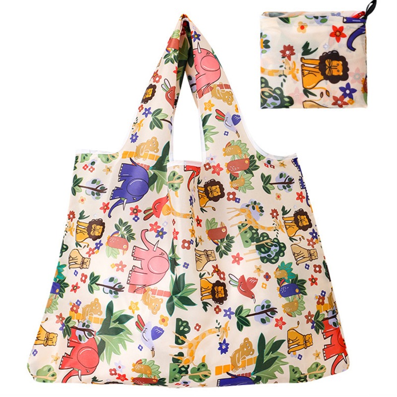 Reusable Grocery Bags Large Washable Shopping Bags Foldable Environment-Friendly Nylon Heavy-Duty Pocket Handbags: Chocolate