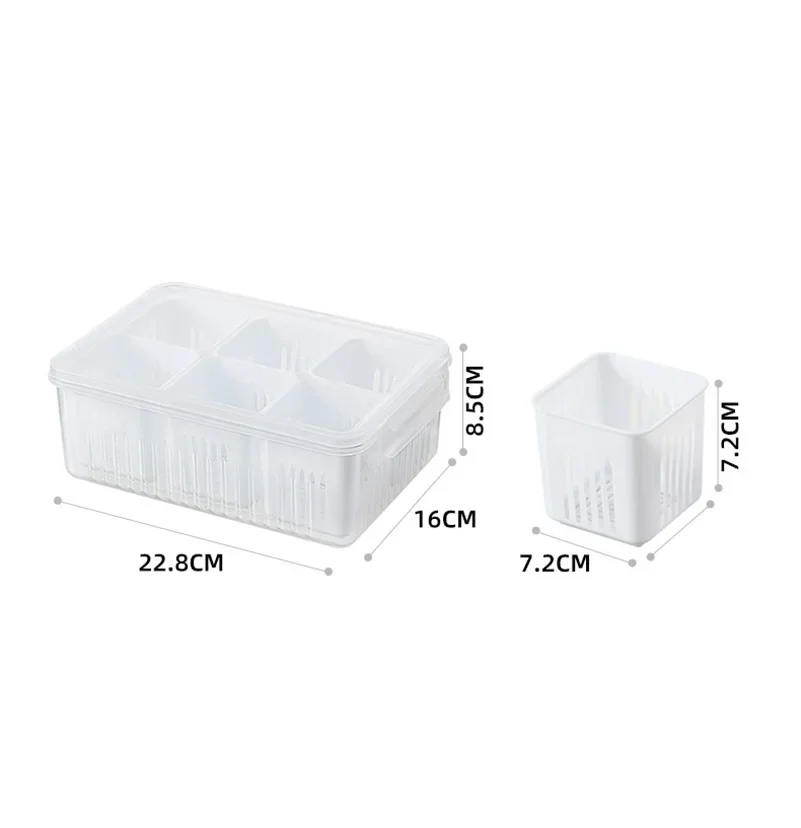 Conteneurs de stockage de bac à légumes pour réfrigérateur, grille 4/6, boîtes de fruits et légumes frais, panier de vidange, outils d'organisation de cuisine