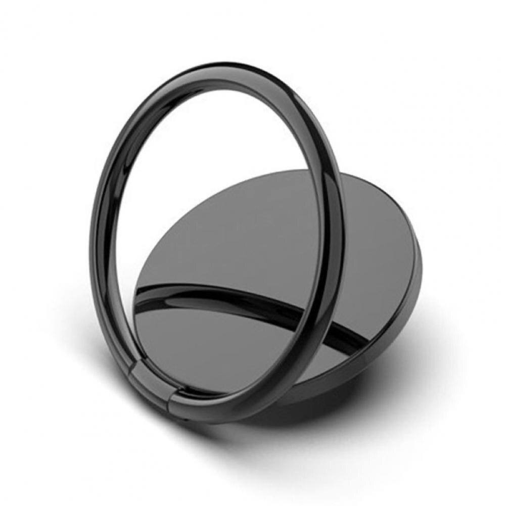 Metallic Draaibaar Telefoon Houder 360 ° Draaibare Magneet Vinger Ring Smartphone Socket Voor Magnetische Smartphone Stand Voor Alle Telefoons: Black