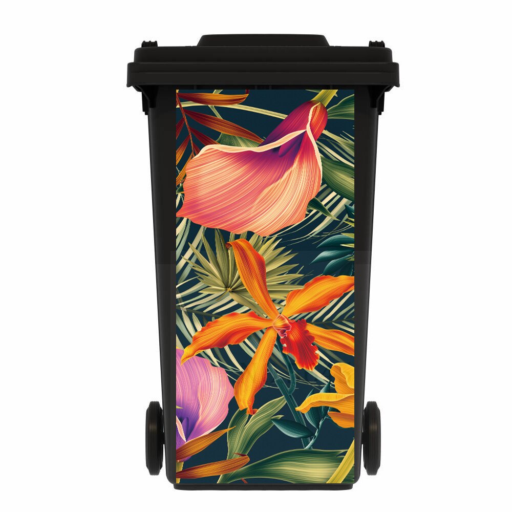 Outdoor Prullenbak Sticker Vinyl Natuurlijke Groene Planten Boeket Zelfklevende Trush Keuken Wheelie Bin Stickers Vuilnisbakken Stickers