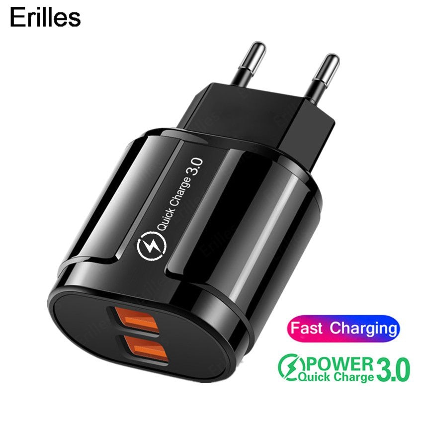 Quick Charge 3.0 Dual Usb Charger Voor Iphone 12 Pro 11 Max X Xr Snelle Oplader Voor Xiaomi Huawei Mate 40 Mobiele Telefoon Laders