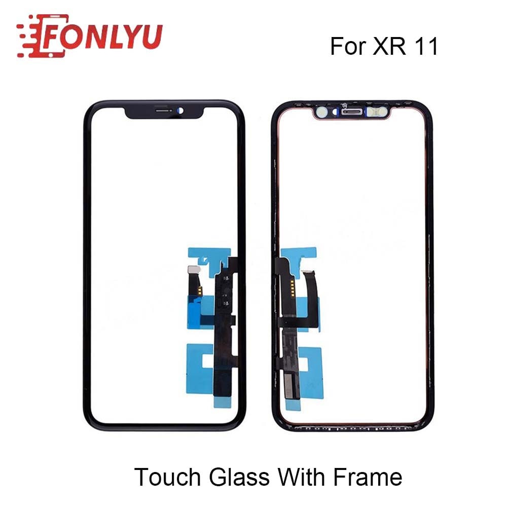 Touch Screen Digitizer With Touch Panel Frame Flex Cable for iPhone XR 11 LCD Screen External Outer Glass Replacement