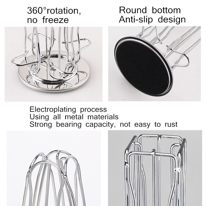 Coffee Capsule Rack Holder Carousel for Nespresso - Holds 40 Capsules OriginalLine. and Modern. 360-degree Rotation