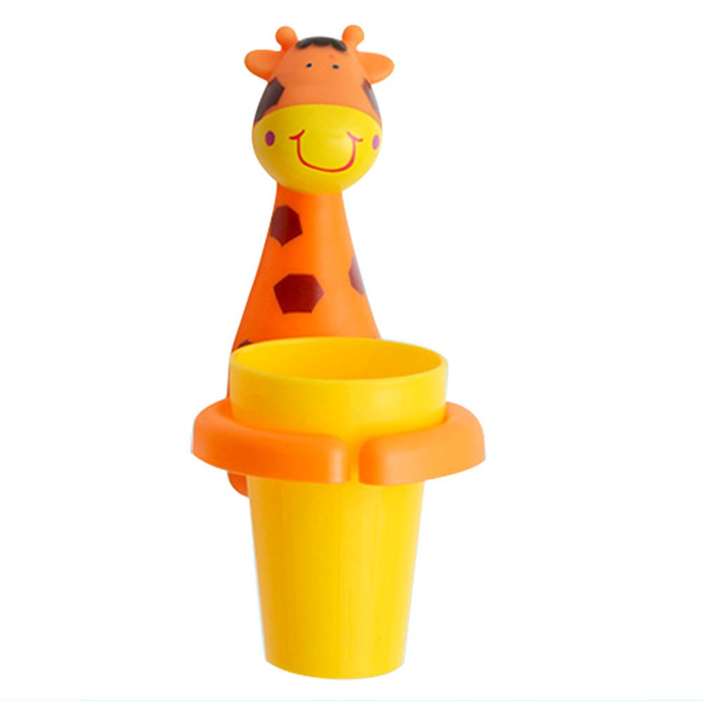 Variété De Styles De Dessin Animé Enfants Brossage Support De Verre Animal Enfants Enfants Brosse à dents Avec Brosse À Dents Tasse de Rinçage Et Support: giraffe