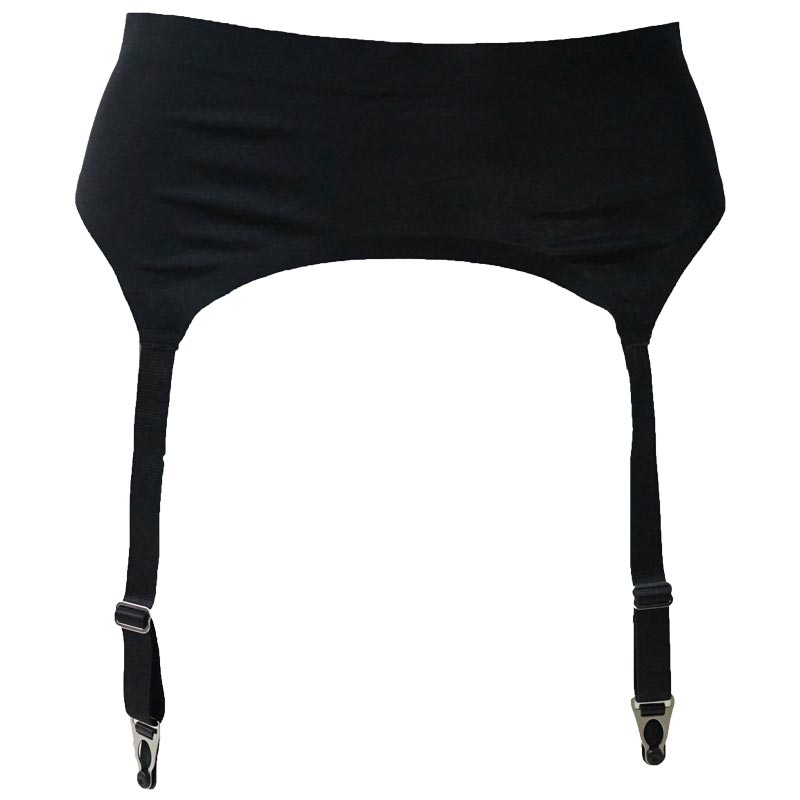Black Retro Seamless Metal Buckles 4 Wide Straps Women/Female/Lady Sexy Vintage Garter Belts For Stockings Suspender Belt S506B