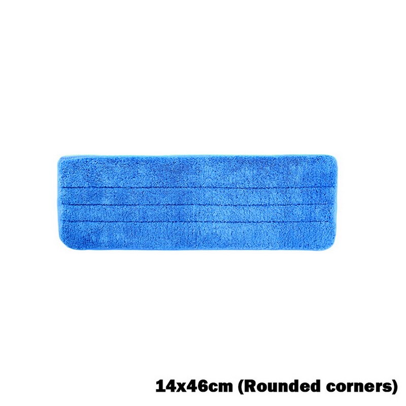 Remplacement de la tête de balai à franges lavable en microfibre pour le nettoyage de la poussière et du sol: 14 x 46cm bleu