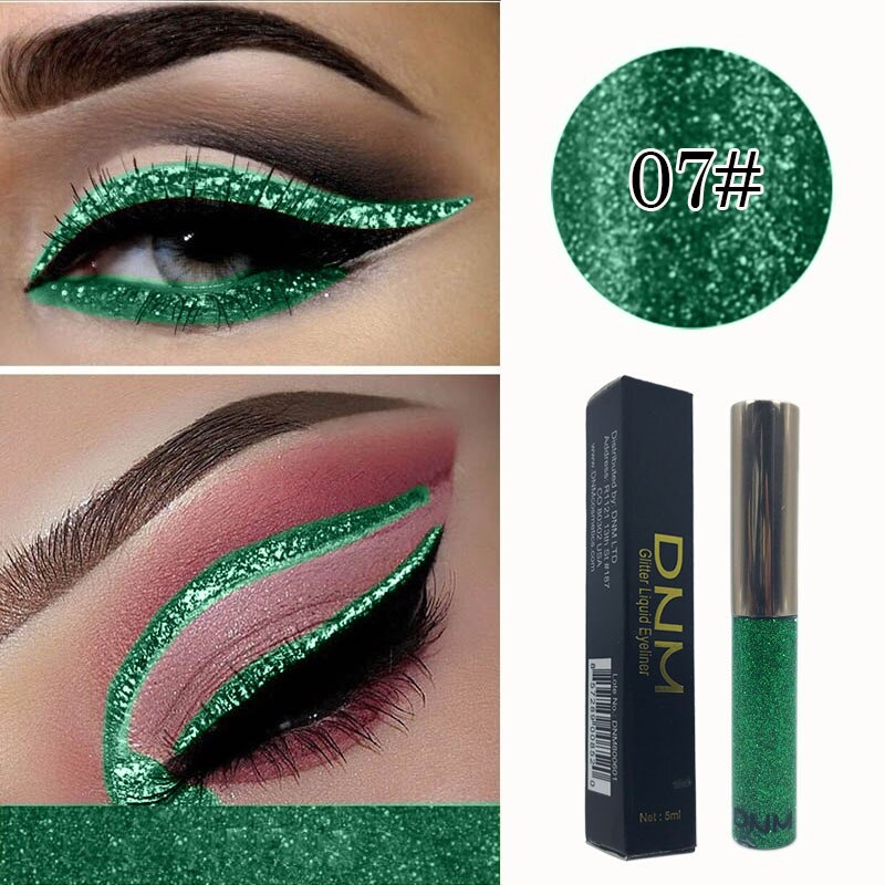 16 farben Bunte Glänzende perlig Pailletten Flüssigkeit Eyeliner-Wasserdichte dauerhaft Strobe Diamant Eyeliner Schönheit machen-hoch TSLM1: 07