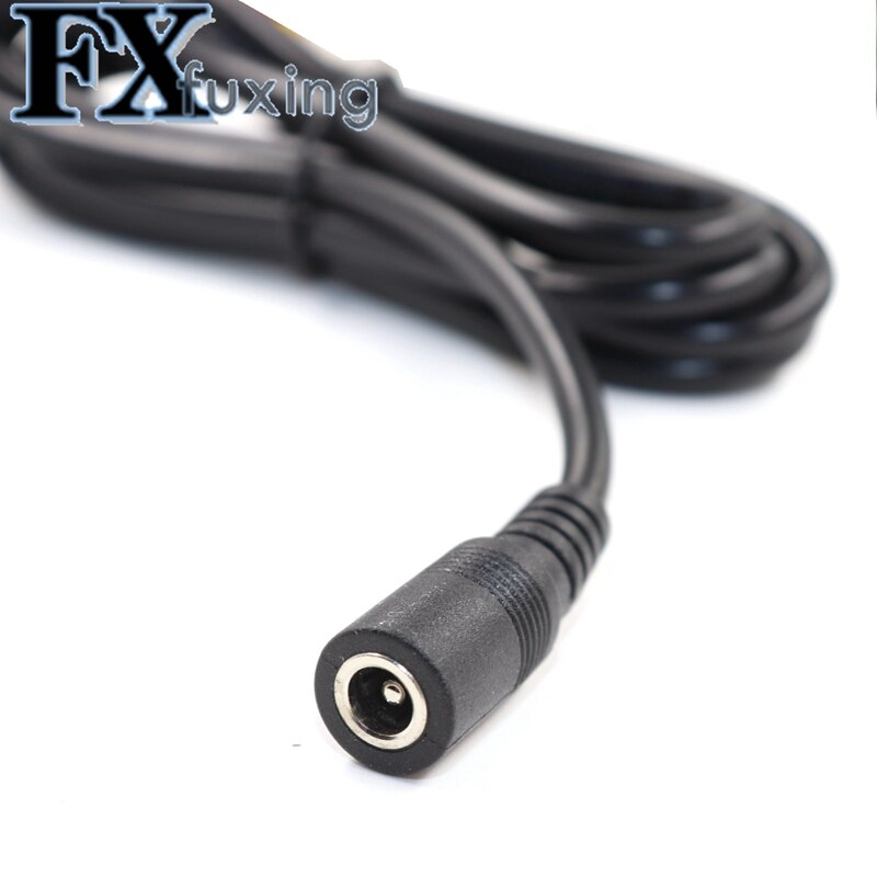 Dc 1 m 5 strømstik kabel 5.5*2.1mm han 90 grader ret vinkel  to 5.5 x 2.1mm hun adapter forlængerledning til cctv kamera