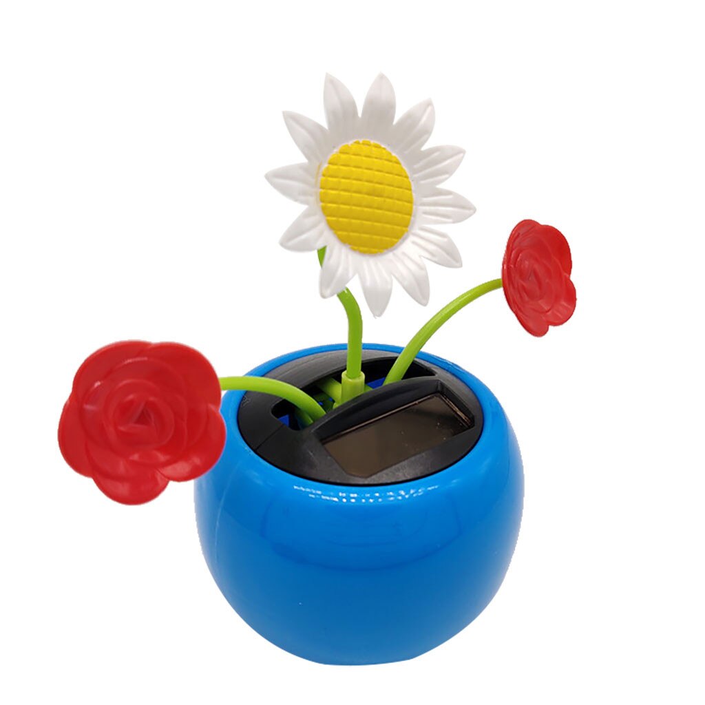 Solar Powered Insect Flower Sunflower Dancing Swing Doll Flip Flap Toy Home Decor Car Ornament Flowerpot Figure