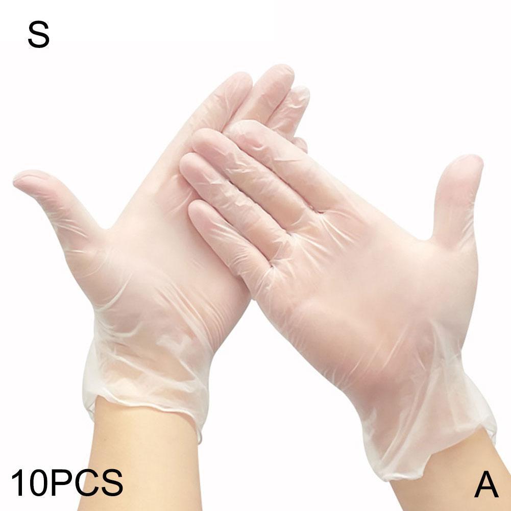 10 Pack PVC Thick And Durable Disposable Gloves Food Grade Latex Protection Nitrile Labor Protection Kitchen Work Transparent