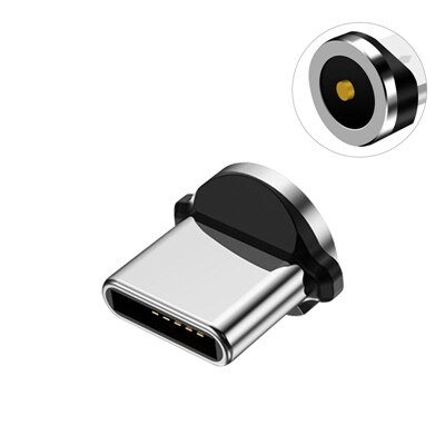 Aufu rund magnetisk kabel plugg type c micro usb c plugger hurtigladeadapter telefon type c magnet lader plugg ingen usb ledning: Type c plugg