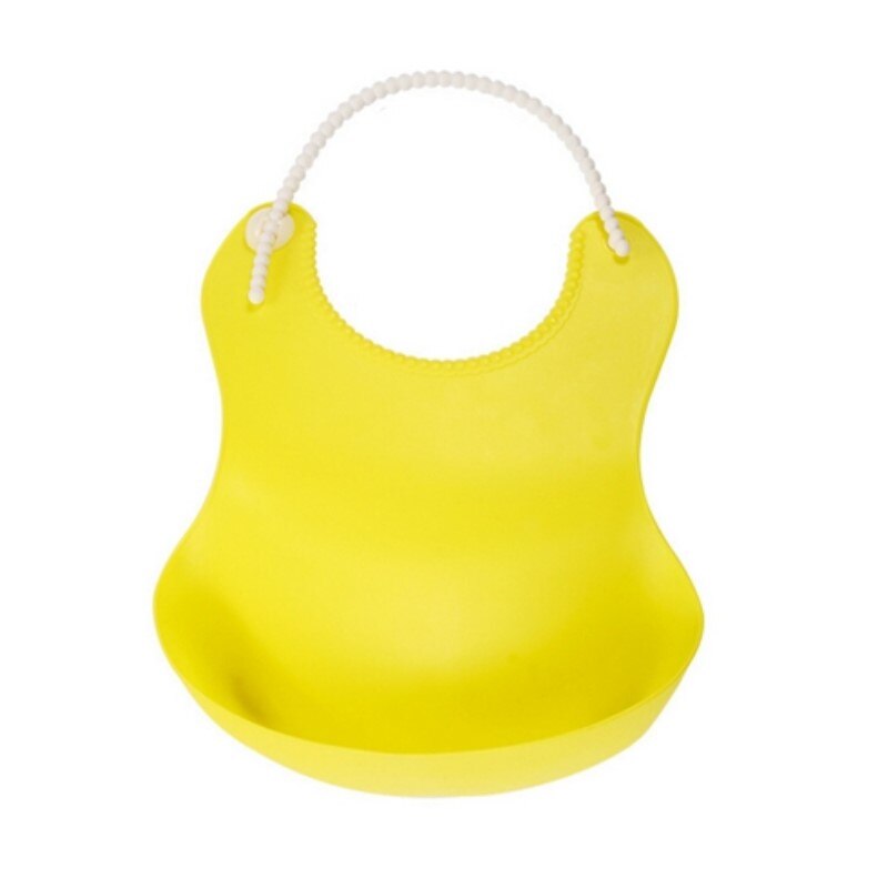 unisex Del bambino Fibbia Alimentazione Bavaglino infantile di colore Solido Regolabile Impermeabile Del silicone Bavaglini per Bambini Che Mangiano Strumenti: 01