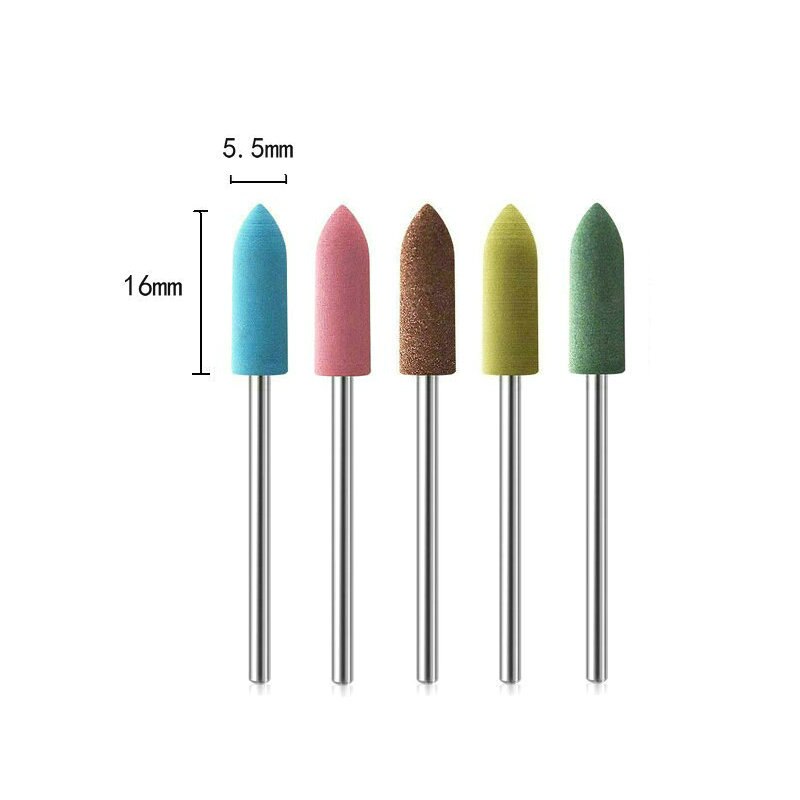 Brocas de unha de silicone de borracha, cabeça grande broca de unha amortecedor moinhos para manicure pedicure ferramentas de limpeza de cutícula removedor de pele