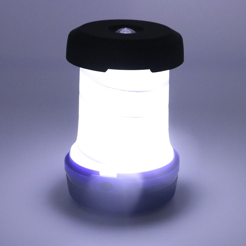 Multifunktion bærbar lanterne mini camping telt lampe udtrækkelig udendørs nødlampe lomme lommelygte brug aa batteri: Blå