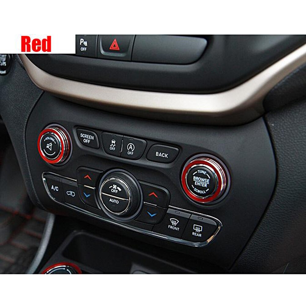 Aluminum Cover Trim Car Accessories CD Radio Switch Ring For Grand Cherokee