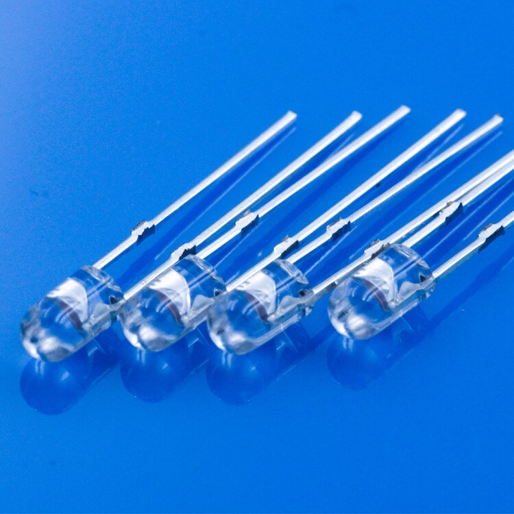 1000pcs/lot 0.06W LED Light Emitting Diode F3/3mm Round Head without Edge Short Leg Clear Lens Light Emitting Diode