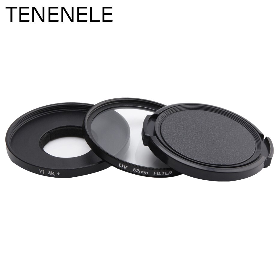 TENENELE Voor Xiaomi Yi Sport Camera Filter Cap + UV Filter + Adapter Set Voor Xiaomi Yi Lite 4 k plus Action Lenzen Accessoires