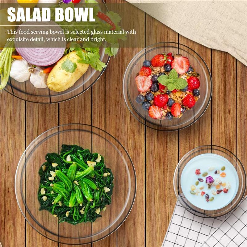 4 Stuks Clear Glas Fruit Slabakken Ei Kloppen Bowls Multifunctionele Glazen Kommen