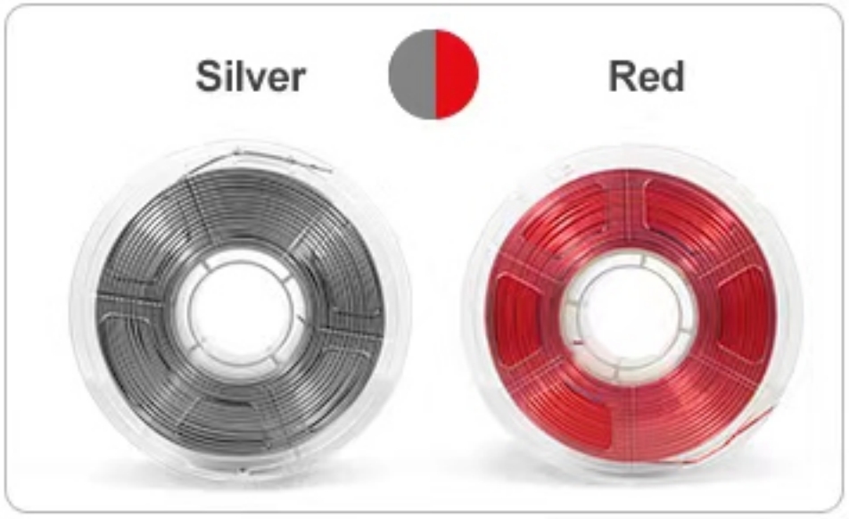 Filamento di seta PLA a dovuto colori 1kg fascio da 1.75mm, filamento a doppio colore, filamento 3D di coestrusione, cambio colore PLA di seta ogni pollice: Naturale