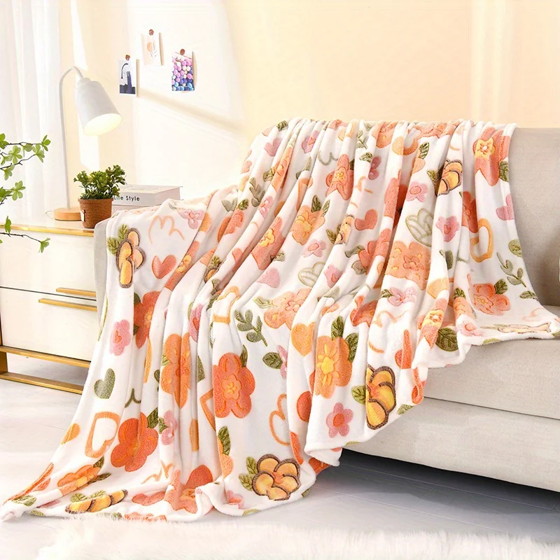 Fleece Throw Blanket - Soft Warm Cozy All-Season Knitted Polyester Bed Blanket