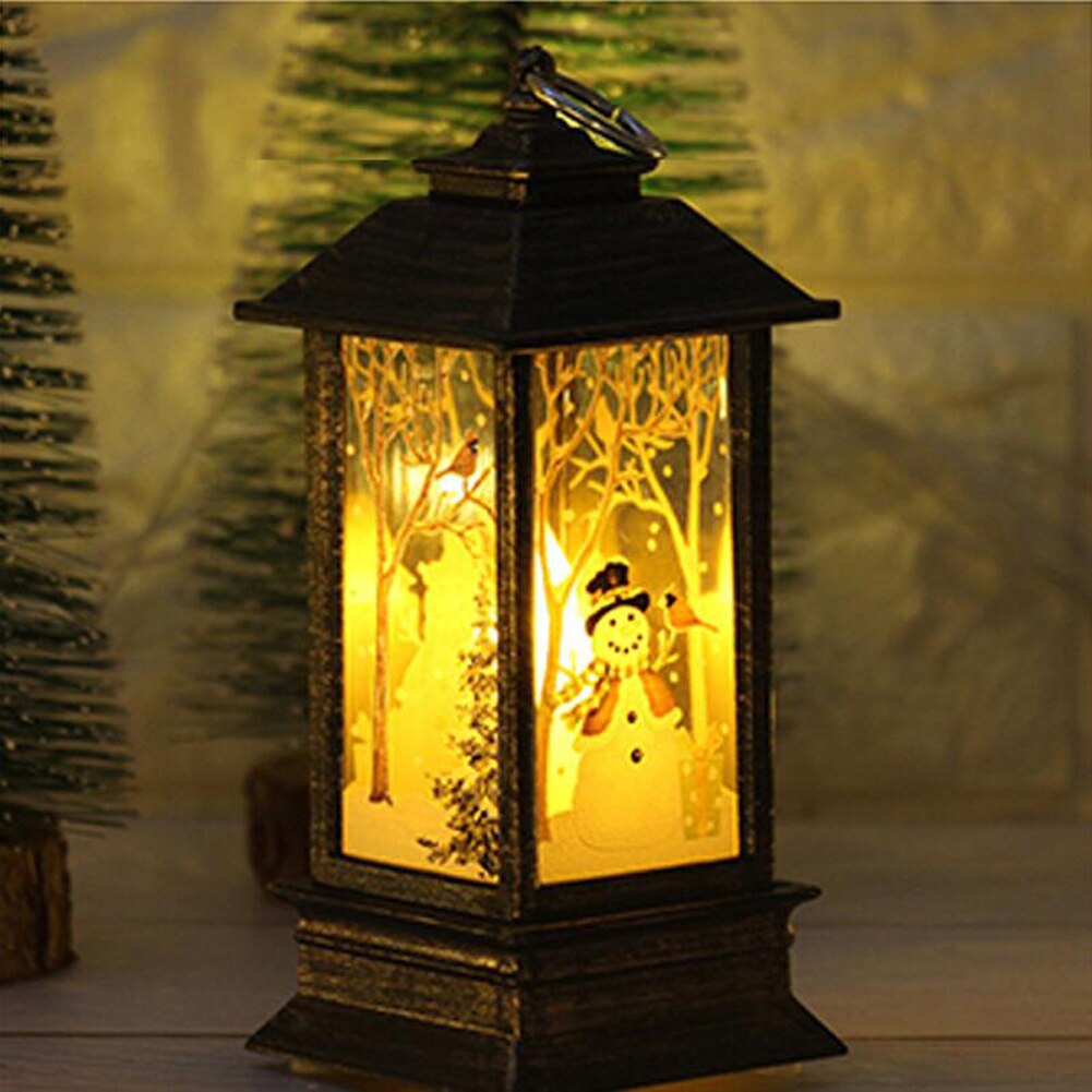Bougies chauffe-plat LED, cage à bougies de noël avec support, chandelier imprimé Elk père noël pour décoration de noël