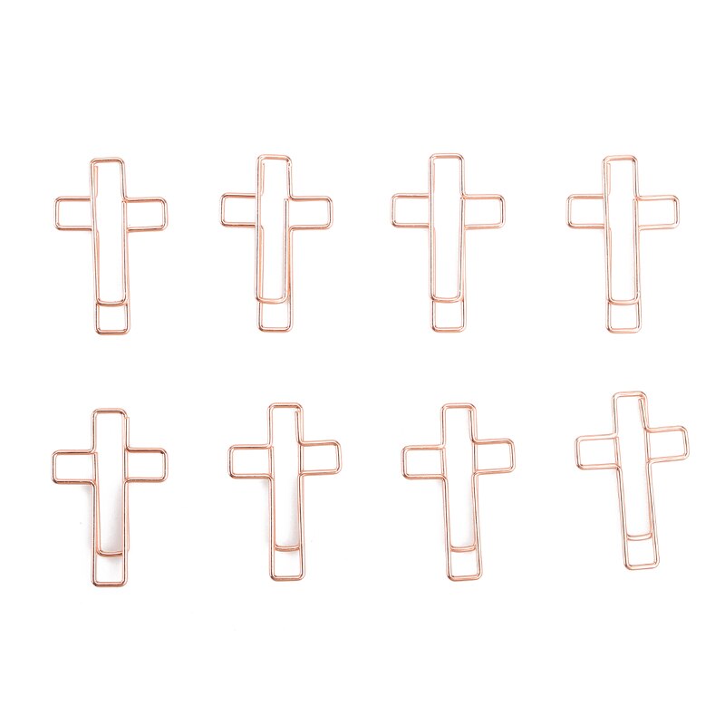 Cross Rose Gold Paper clips Shaping paperclip cute Stationery Clips Office Clips Kawaii Stationery Office Rose Gold Stationery