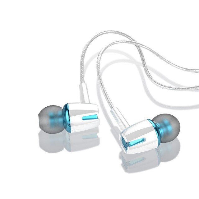 In-Ear Wired Oortelefoon 3.5Mm Aux Wired Controle Oordopjes Met Microfoon Stereo Bass Sport Mobiele Telefoon Headset Zachte oor Caps Oortelefoon: WHITE