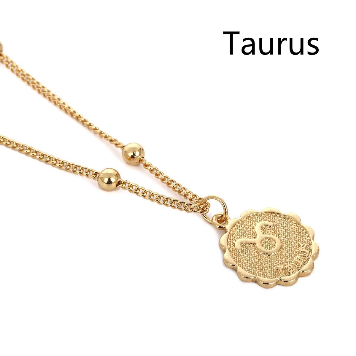 12 Constellation Necklace Zodiac Stainless Steel Coin Necklace Necklaces Pendants Jewelry: Taurus / gold