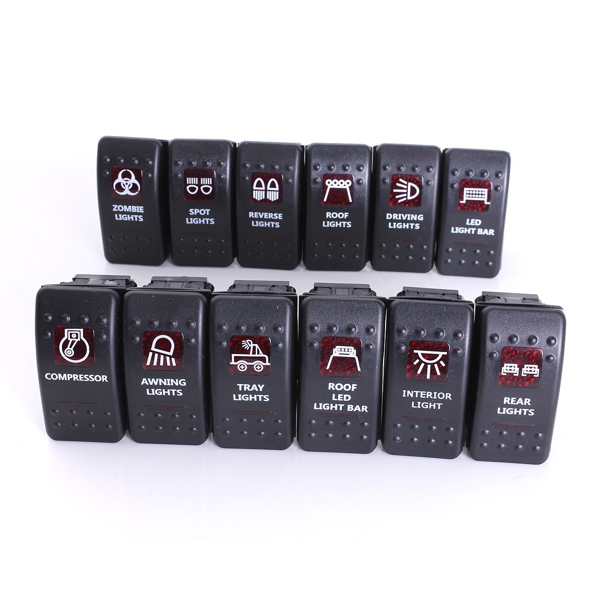 1x 12V 24V CAR MARINE BOAT RV TOGGLE ROCKER SWITCH LED LIGHT BAR WORK FOG REAR ON-OFF 5 PIN 12V/20A 24V/10A