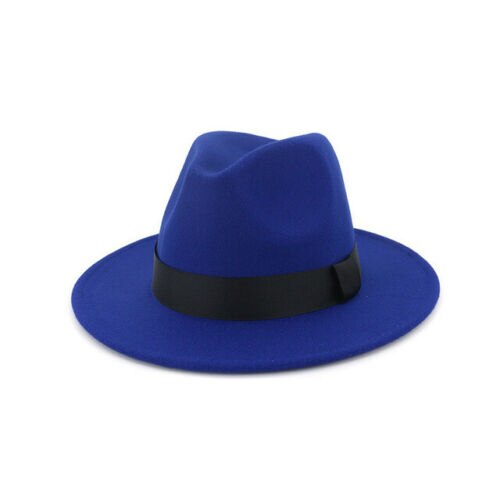 Ademend Effen Kleur Klassieke Zwarte Elastische Fedora Hoed Unisex Wolvilt Jazz Hoeden Mannen Vrouwen Brede Rand Panama Trilby cap: 05
