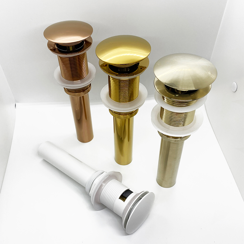8-Farben-Pop-hoch-Abflussrohr-setzt für Badezimmer, Waschbecken, Abfallstopfen, Ventil, Waschbecken, Wasserkopf, undichtes Stopper-einstellen, Rotguss, Grau, Weiß