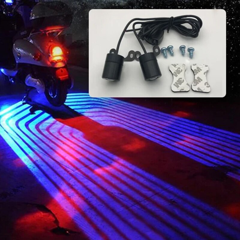 Moto lumière Moto Flexible ange aile lumière LED Moto lampe décorative bande lampe pour vélo Moto accessoires: blue