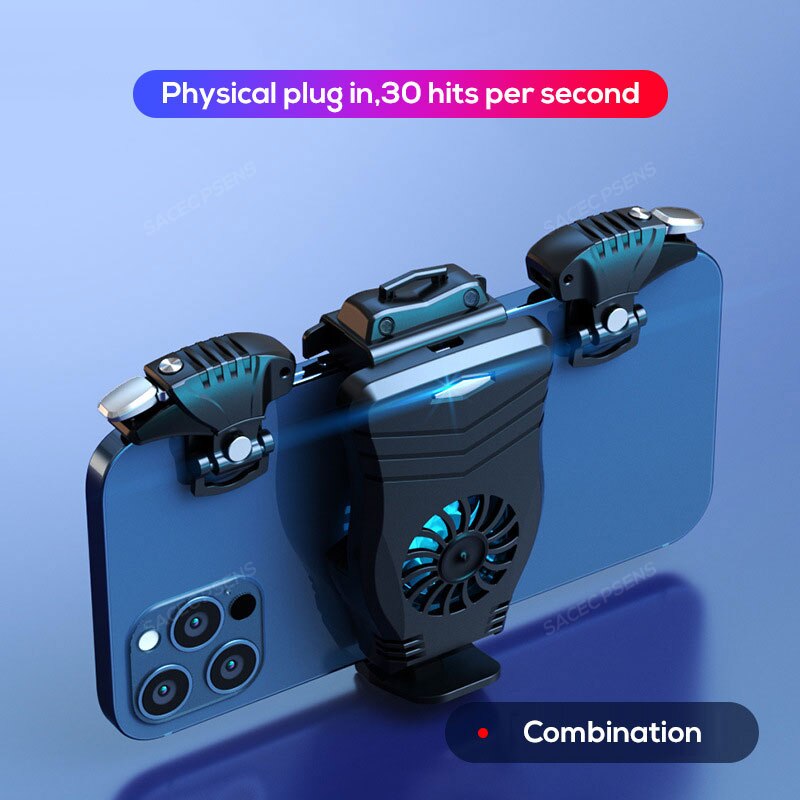 SACEC PSENS kontroler do gier na telefon komórkowy wyzwala telefon grzejnik 2w1 Smartphone uniwersalny wentylator chłodnicy Shooter L1R1 Gamepad Joystick: Style A