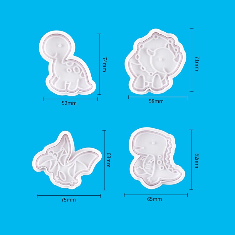 1Set Dier Bladeren Cookie Mold Dinosaurus Biscuit Cutter Food Grade Plastic Diy Bakken Tools Voor Jungle Verjaardag Cupcake Benodigdheden: Dinosaur B
