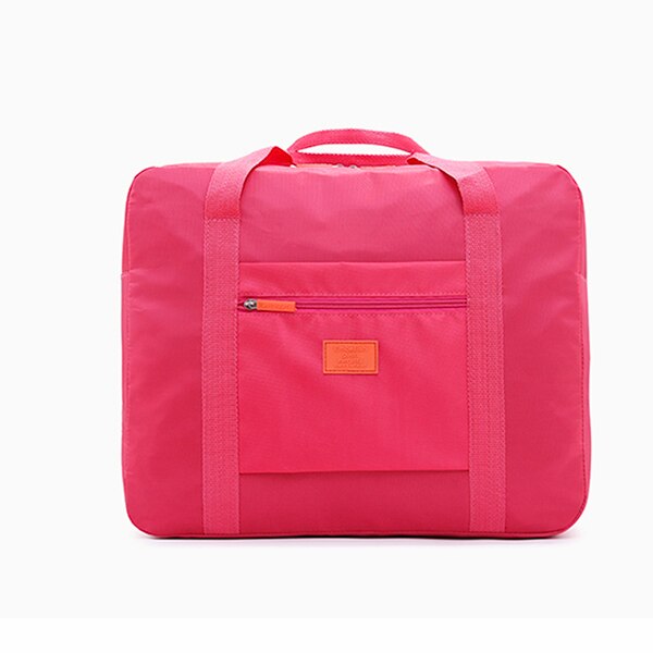 Travel Bags WaterProof Travel Vacation Large Capacity Luggage Bags Women Nylon Folding Bag Travel Handbags: rose red