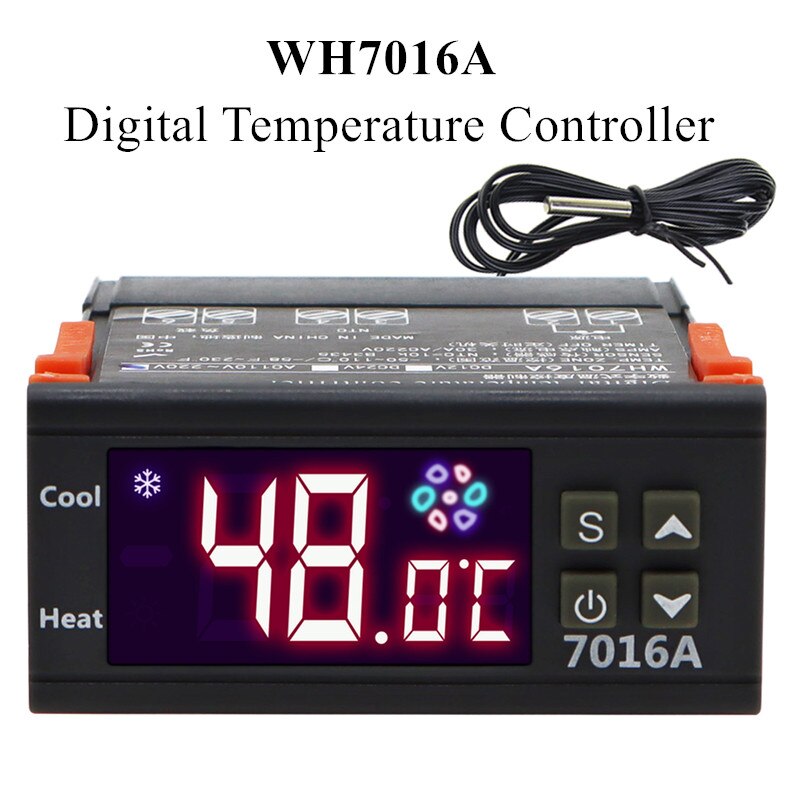 7016A Digital Temperature Controller Switch Controller 30A High-Power Temp Control Thermostat Heating Cooling NTC Sensor 40% off