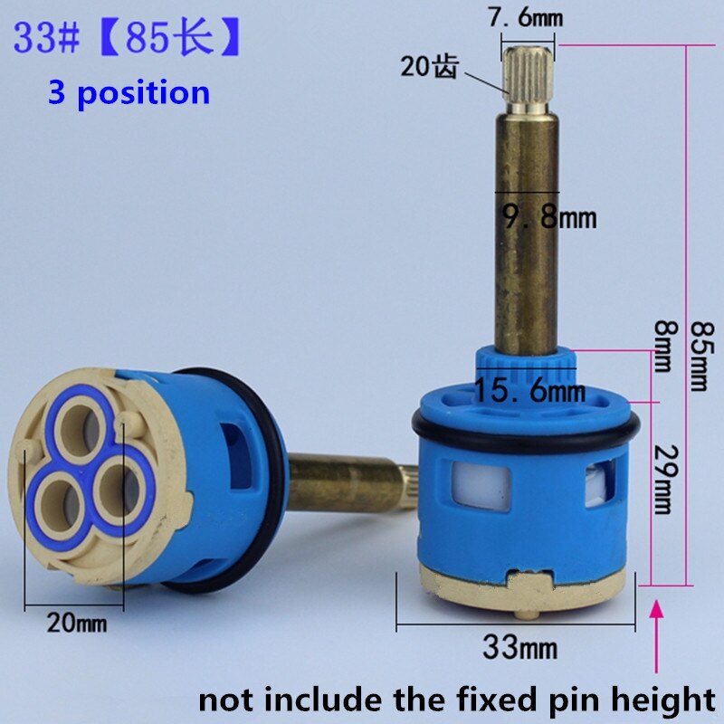 1pc chuveiro acessórios do cartucho torneira da sala de chuveiro banheira válvula mistura água 3 posição 4 posição instalação escondida: 33mm Dia. 3P 85mm L