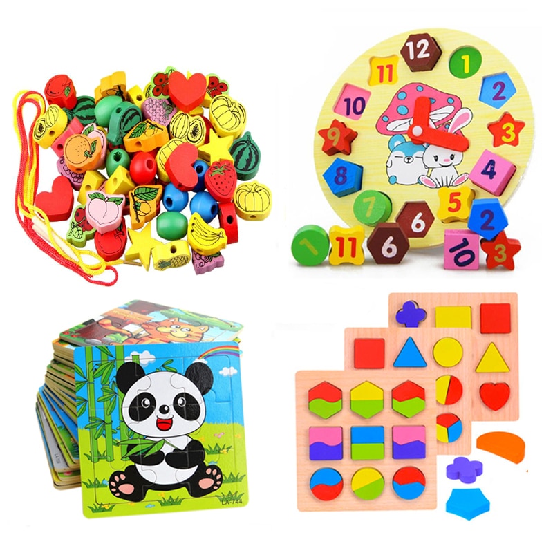 Baby Kids educazione per bambini giocattoli Puzzle in legno giocattolo Puzzle geometrico in legno per bambini Montessori Early Learning toy GYH