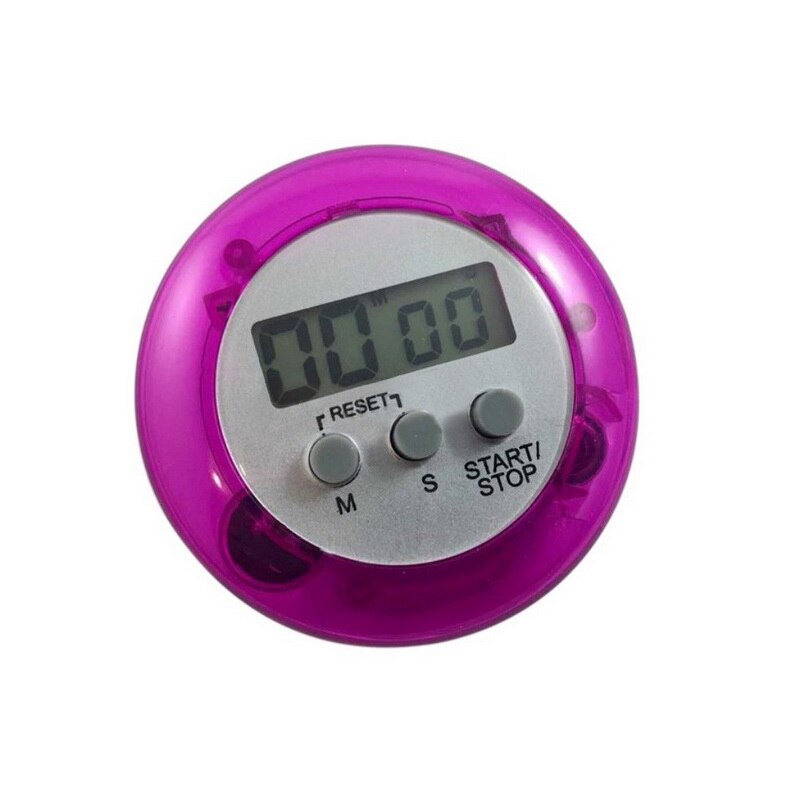 1Pc Multi Kleur Plastic Kookwekker Ronde Elektronische Timer Keuken Countdown Timers Alarm Kookwekker: purple