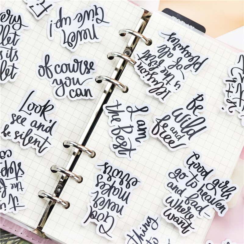 19 stk søte selvlagde engelskspråklige ordtak scrapbooking-klistremerker/dekorativt klistremerke/diy craft fotoalbum
