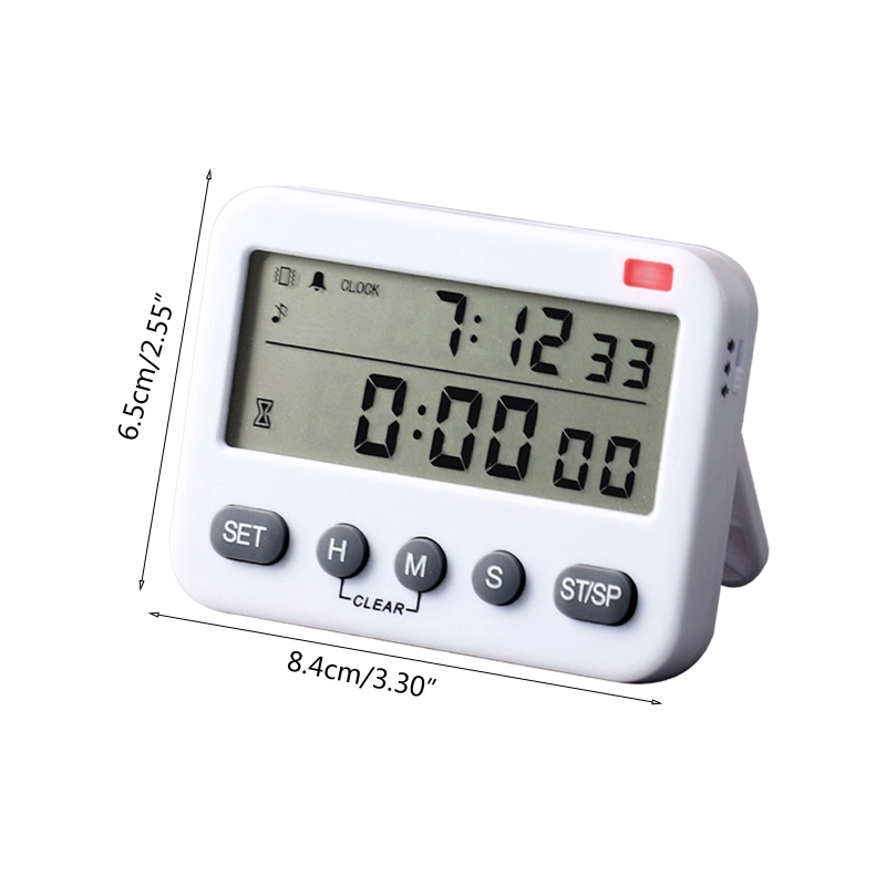 YS-218 Digital Timer 100 Hour Dual Count Down and Count Up Kitchen Timer with Magnet Hanging Bracket Large LCD Display My06 21
