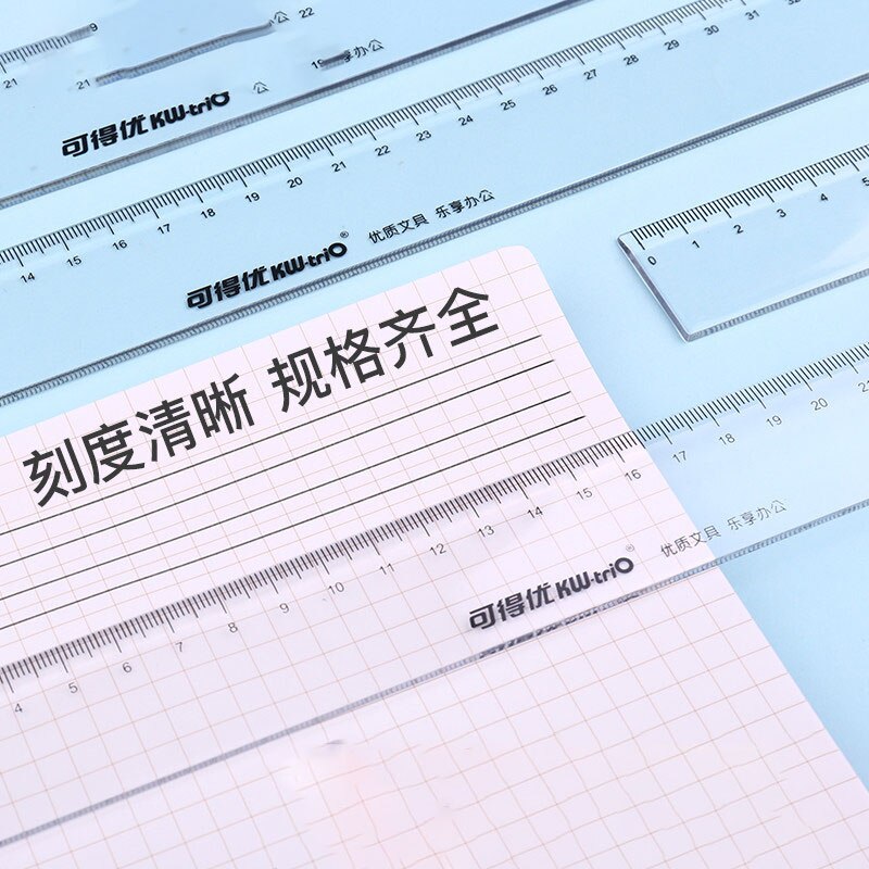 20cm-50cm Office Learning Scale Clear Three Specifications Material Different Plastic Stainless Steel Ruler Compass Ruler